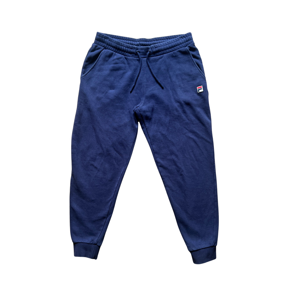 Vtg Y2K Fila Jogger Sweatpants M Navy Embroidered Logo Athleisure Sporty Skater